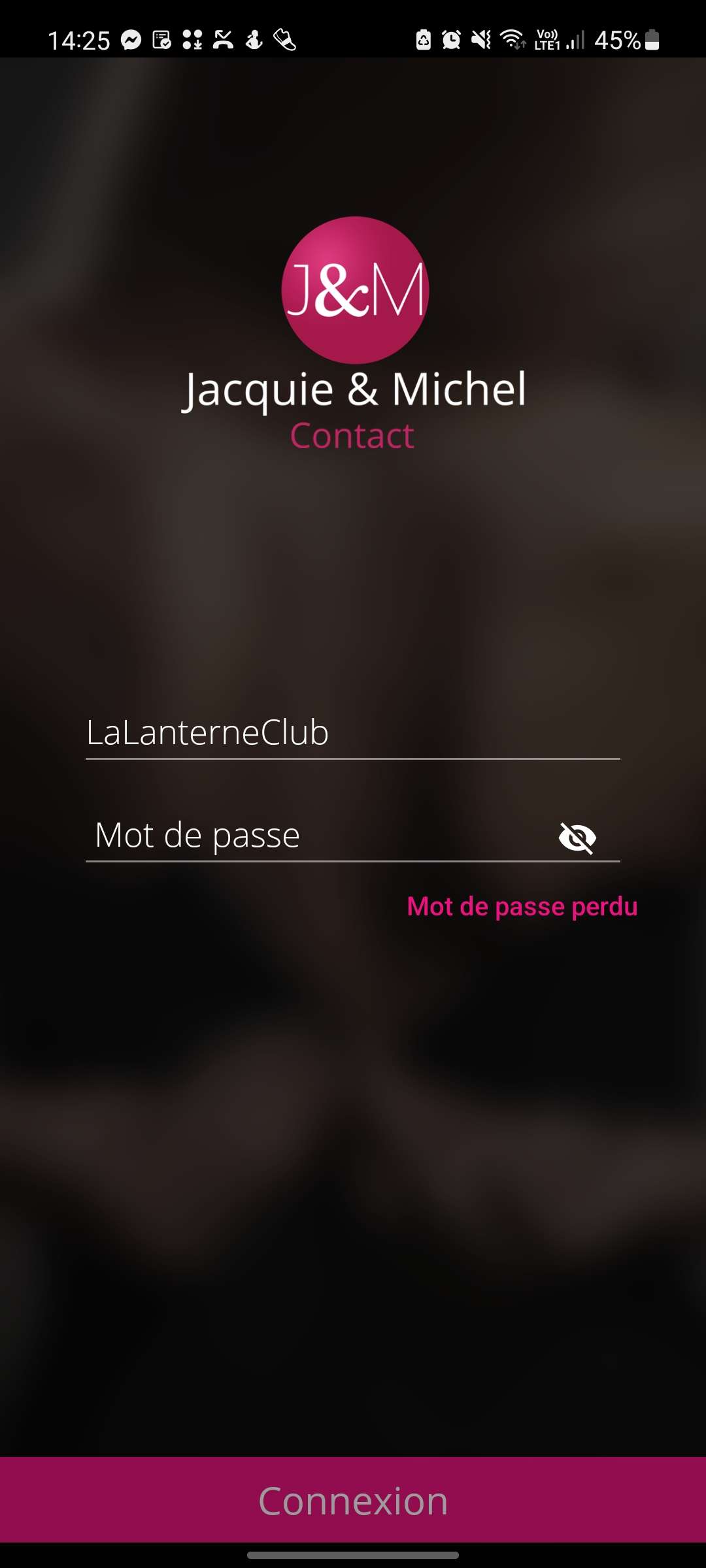 Jacquie et Michel : connect to the Android application