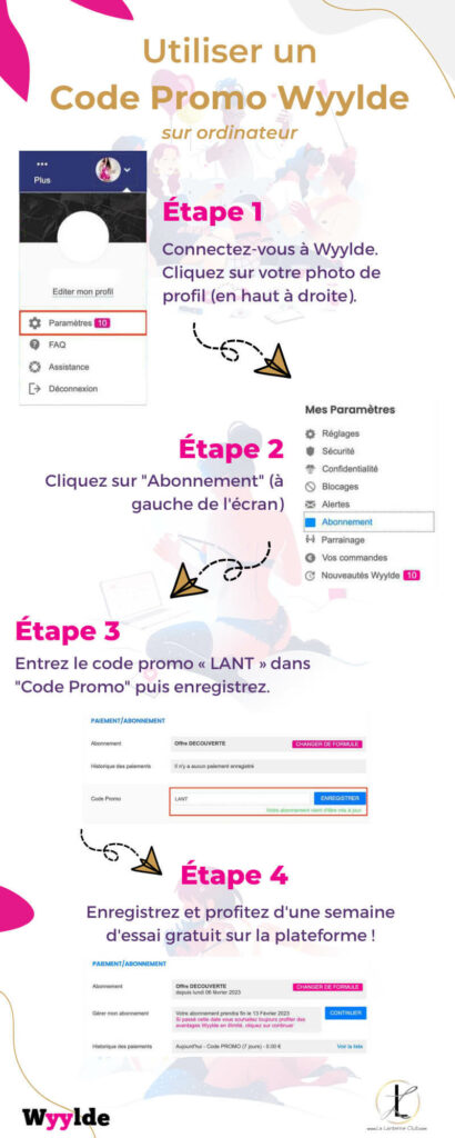 infographic promo code wyylde como usar en el ordenador
