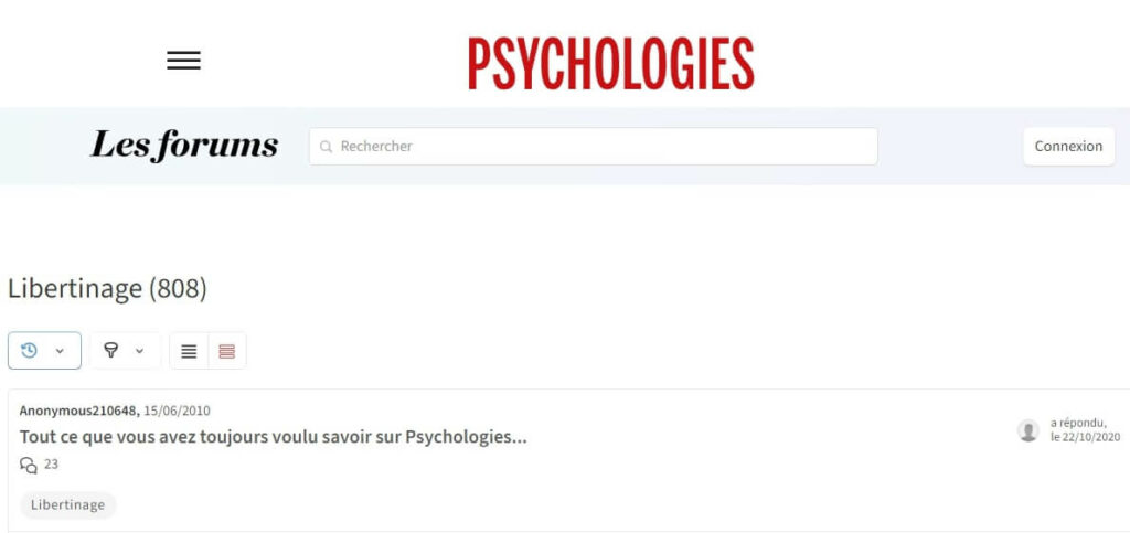forum spychologie libertinage