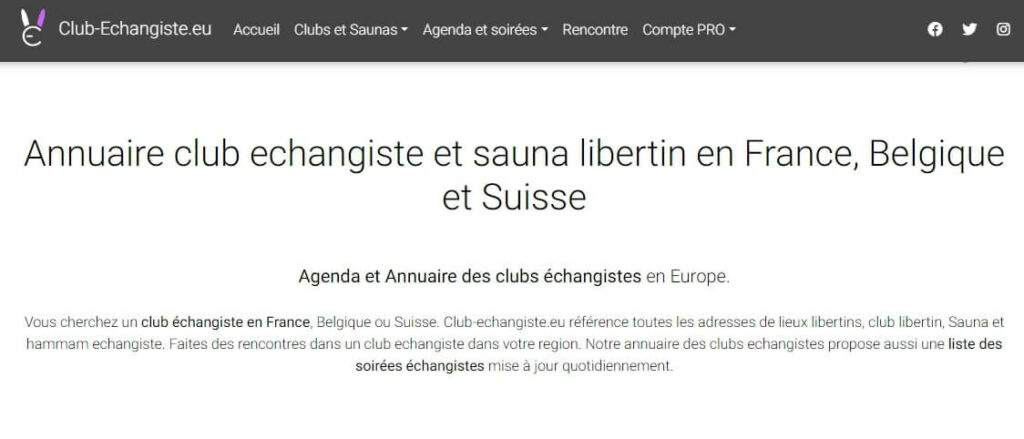 screen annuaire club echangiste eu